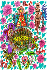 Carmel Carmel Carmel Doodle Art 4X6